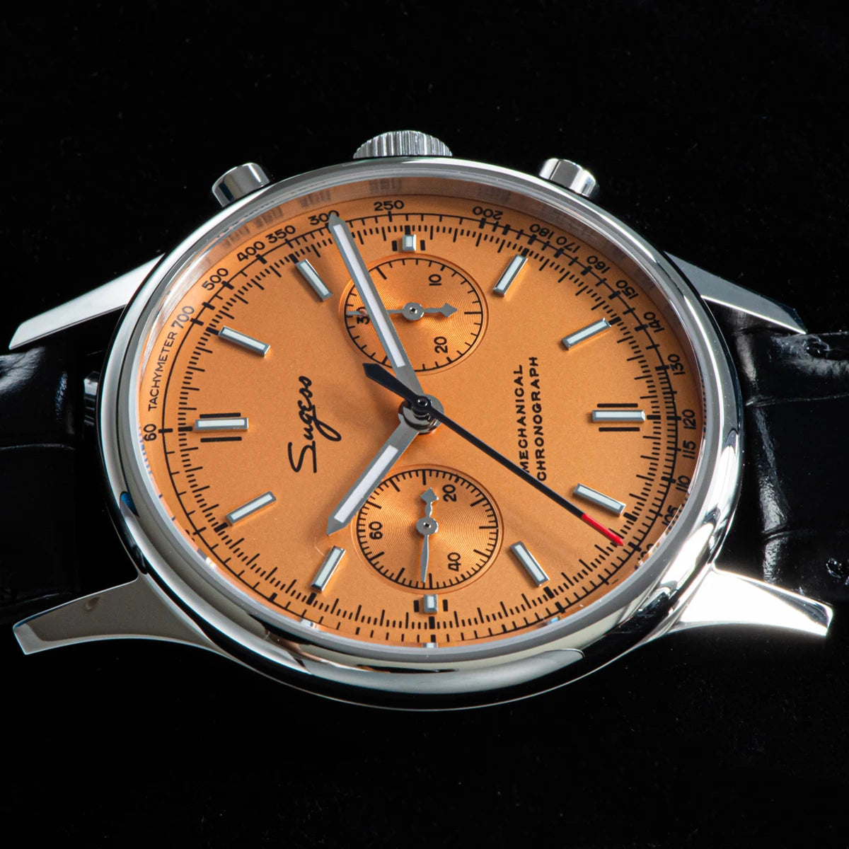 Sugess Panda 40 Pilot Chronograph Watch Men Air Force Sapphire Colors ST1901 Original Movement Mechanical Wristwatches Fashion
