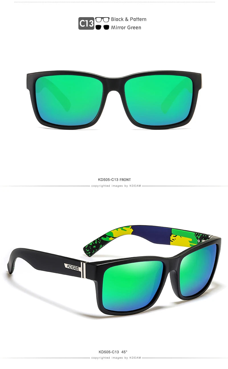 KDEAM Revamp Of Sport Men Sunglasses Polarized Shockingly Colors Sun Glasses Outdoor Driving Photochromic Sunglass With Box