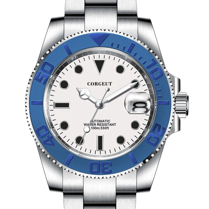 Custom logo NH35 MIYOTA 8215 Automatic Men Watch Luxury Diver Two Tone Gold 316L Stainless Steel Sapphire 10ATM Sterile  Sunburs