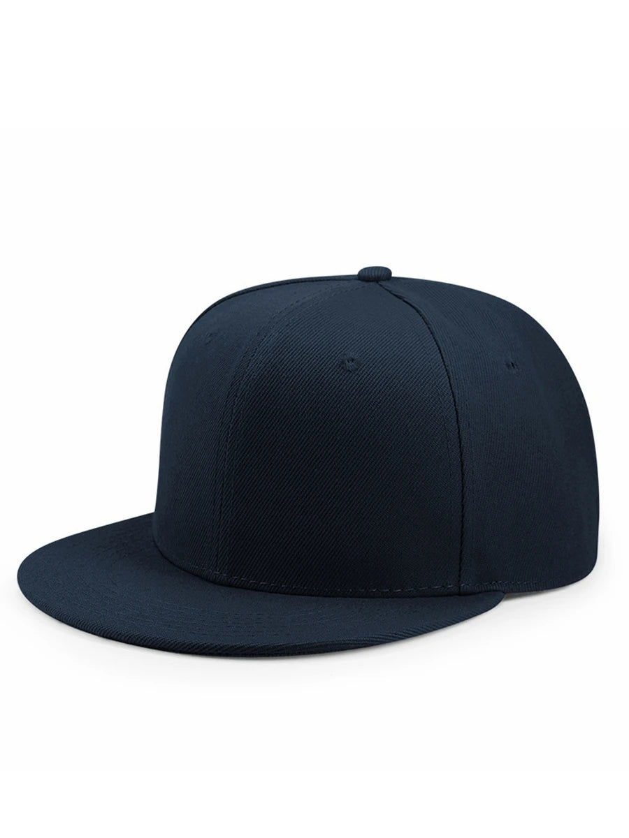 Baseballkasket til voksne med lukket bagside til små hoveder – dame og herre, blank hiphop-snapback-kasket, herre i store størrelser, tætsiddende kasketter med flad skygge, 55 cm til 64 cm