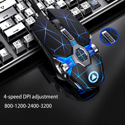 Rato Gaming Profissional Novo 3200dpi 7 Botões Retroiluminado Rato para Computador com Suporte para Definição de Macros Mecânico com Fio Silencioso