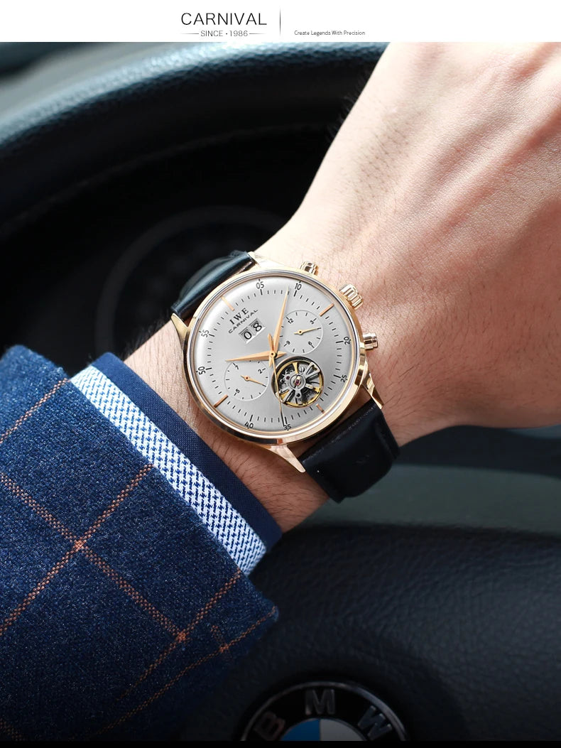 CARNIVAL Mechanical Dress Watches for Men Brands Luxury Sapphire Automatic Wristwatches Men's Waterproof 2025 Men's Watch
