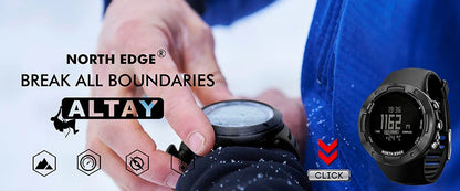 Stainless steel Men Quartz Watch Dive Sport Watches Waterproof 200M Analog Digital Watch Altimeter Barometer Compass NORTH EDGE
