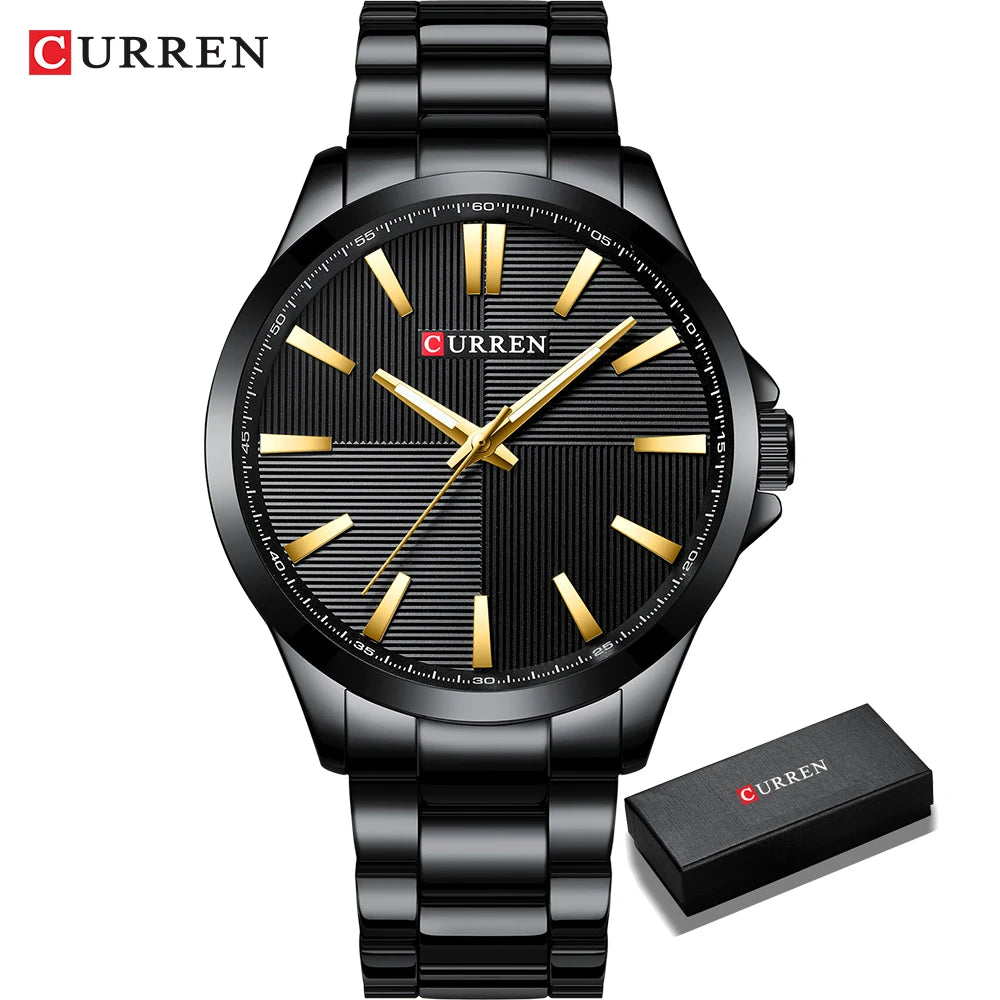 CURREN herenhorloge – Luxe model, waterdicht, militaire stijl, van roestvrij staal – Sportief polshorloge (ref. 8322)