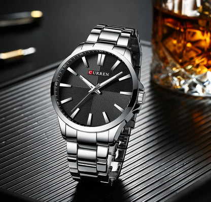 CURREN herenhorloge – Luxe model, waterdicht, militaire stijl, van roestvrij staal – Sportief polshorloge (ref. 8322)