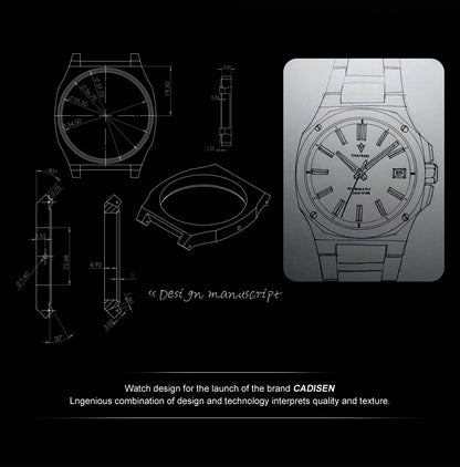 CADISEN Watch for Men Luxury Automatic Men Miyota 8215 Movement Sapphire Crystal 42mm Dial 100m Waterproof Wristwatches C8200