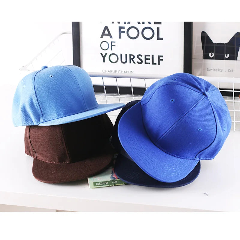 Solid Hip Hop Cap For Men Snapback Hat Women's Baseball Caps Adjustable Flat Brim Bill Plain Visors Boys And Girls Street Dance