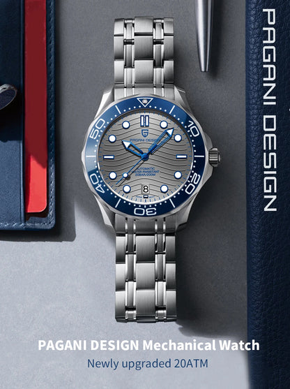 2026 New PAGANI DESIGN Wave Men Mechanical watch Luxury Automatic Watch for men NH35 Sapphire crystal Dive wristwatch clock man