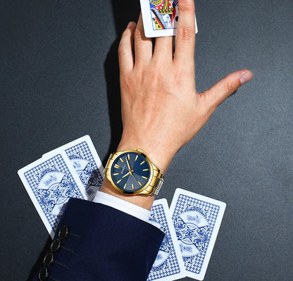 CURREN herenhorloge – Luxe model, waterdicht, militaire stijl, van roestvrij staal – Sportief polshorloge (ref. 8322)