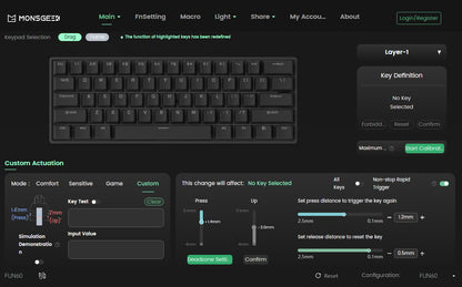 Akko MonsGeek FUN60 Ultra Mechanical Gaming Keyboard Magnetic Switch 60% Rapid Trigger 8K HE/TMR Custom Aluminum Keyboard Gamer