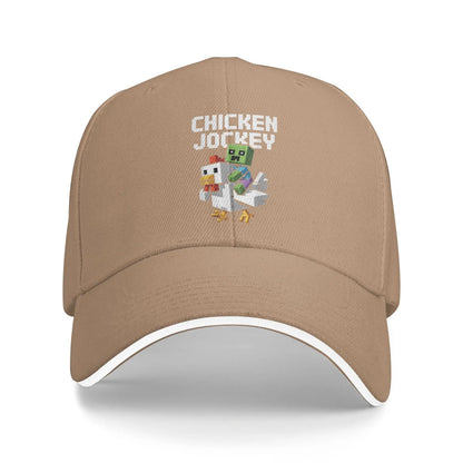 Chicken Jockey Zombie Pixel Art Zombie-Film-Baseballkappen für Männer und Frauen, Trucker-Cap, Outdoor-Workouts, verstellbare Sonnenhüte