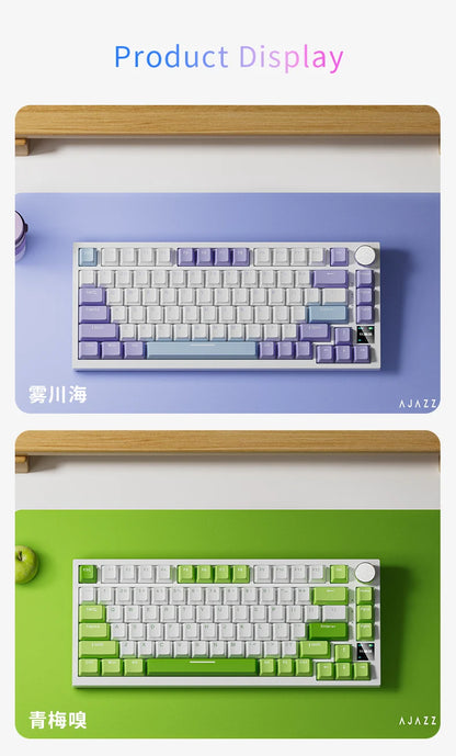 Tastiera meccanica da gaming AJAZZ AK820 Pro cablata e wireless, tri-mode, retroilluminazione RGB, switch hot-swap, layout compatto 70%, PC/Mac