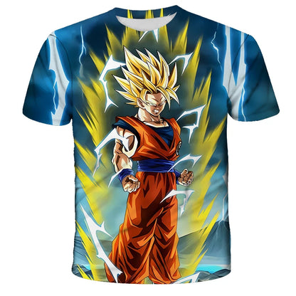Anime Dragon Ball Son Goku 3D Print Kids T Shirt Summer Fashion Casual T-shirt Boy Girl Unisex Children's Clothing Tshirt Tops