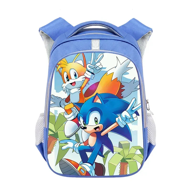 New Anime Character Sonic Action Puppet Kids Large Capacity School Bag Hedgehog Action Figure Teen Cartoon Backpack Gift