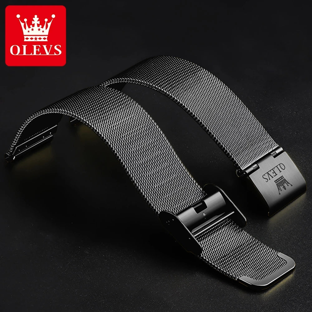 OLEVS 9954 Fashion Men's Watches Minimalism Ultrathin Original Quartz Wristwatch Waterproof Watch for Man Luminous Casual Mesh