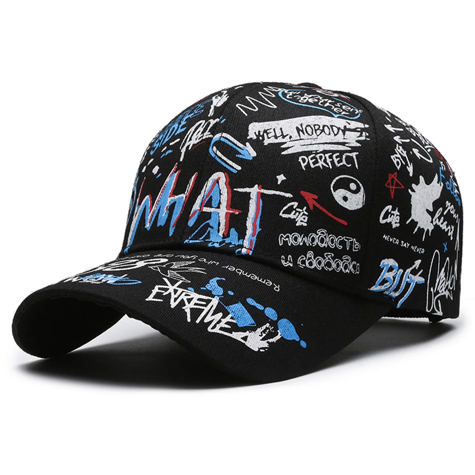 Graffiti Print Baseball Cap Adjustable Sun Protection Breathable Hat for Outdoor Activities Fishing Camping, produit gaming premium Fraquane