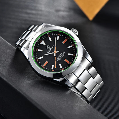 BENYAR – Nuevo reloj para hombre, marca de lujo, reloj mecánico automático, resistente al agua hasta 50 m, modelo deportivo con agujas luminiscentes