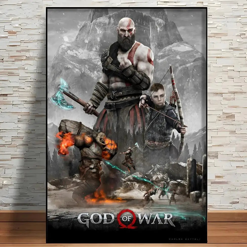 Classic Game G-God Of War Poster Modern Aesthetic Wall Art Print Room Decoration Items for Bedroom Home Decor Gift
