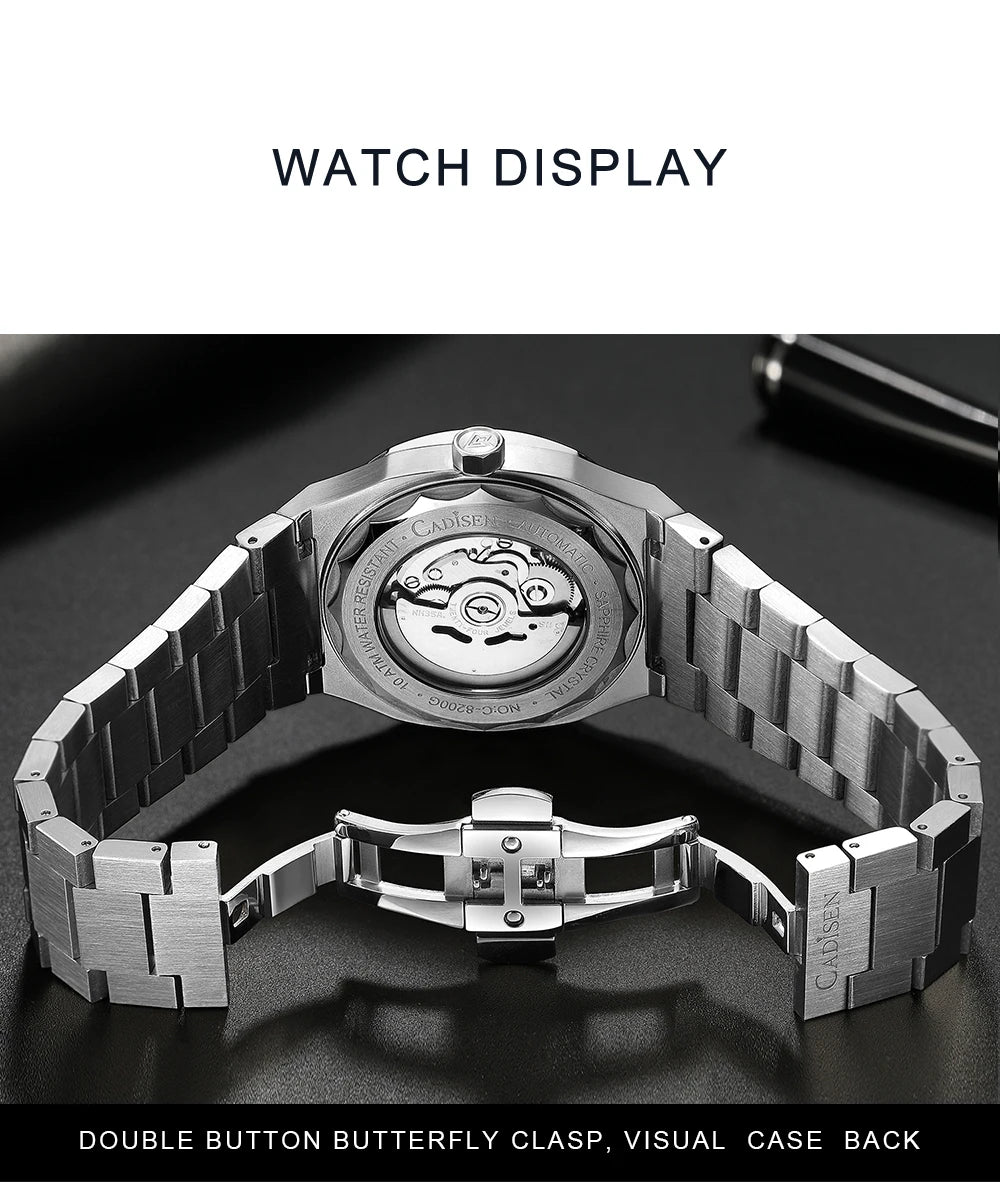 CADISEN Watch for Men Luxury Automatic Men Miyota 8215 Movement Sapphire Crystal 42mm Dial 100m Waterproof Wristwatches C8200