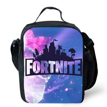 Cute Cartoon Lunch Bag Insulated Thermal Food Container Leakproof Reusable Fortnite Lunch Cooler Bag for Kids Students