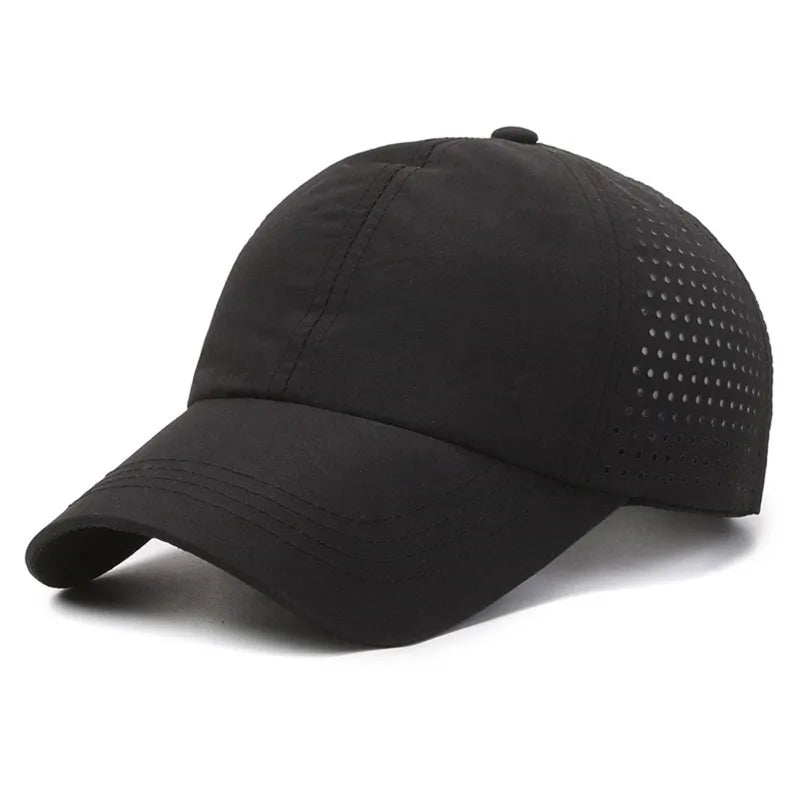 Schnelltrocknende Sonnenkappe für Damen, Outdoor-Freizeit-Sportmütze für Herren, Baseballkappe in Übergröße (60–65 cm), verstellbare Sonnenblende, Schirmmütze
