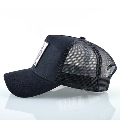 Modebaseballkasket med broderet ulve-patch, snapback, hiphop-trucker-kasket, til mænd og kvinder, udendørs, åndbar kasket med skygge