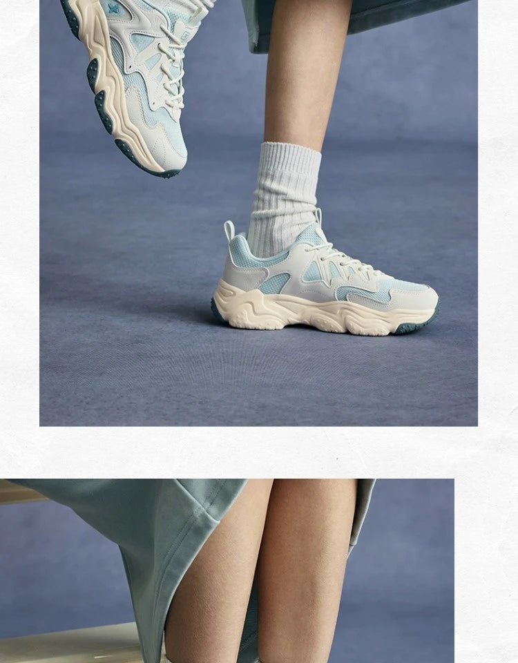 Xtep casual shoes 2025 spring and summer lightweight sports shoes with thick sole, fashionable street style sneakers 875319320004
