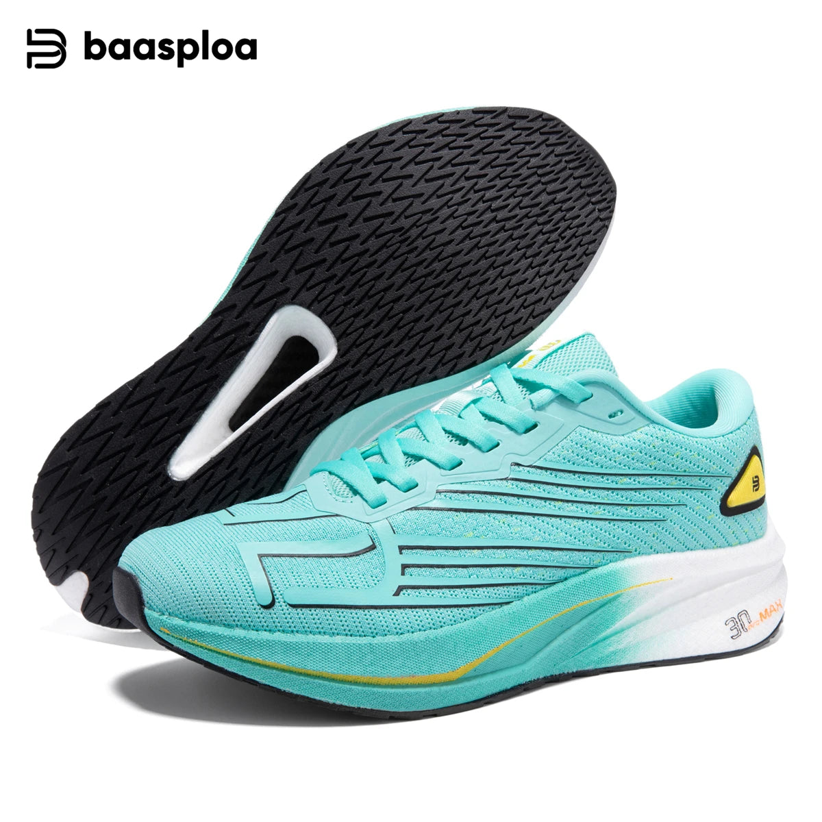 Baasploa Men's Professional Running Shoes Lightweight Breathable Jogging Sports Shoes Female Carbon Plate Anti-slip Sneakers
