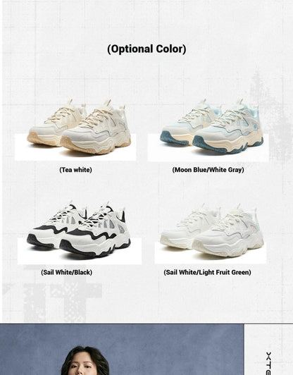 Xtep casual shoes 2025 spring and summer lightweight sports shoes with thick sole, fashionable street style sneakers 875319320004