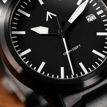 MILITADO ML18 Quartz PVD 316L Steel Sapphire VH31 Sweep Second Movement Sapphire BGW9 Lume 100M Waterproof Men Wristwatch