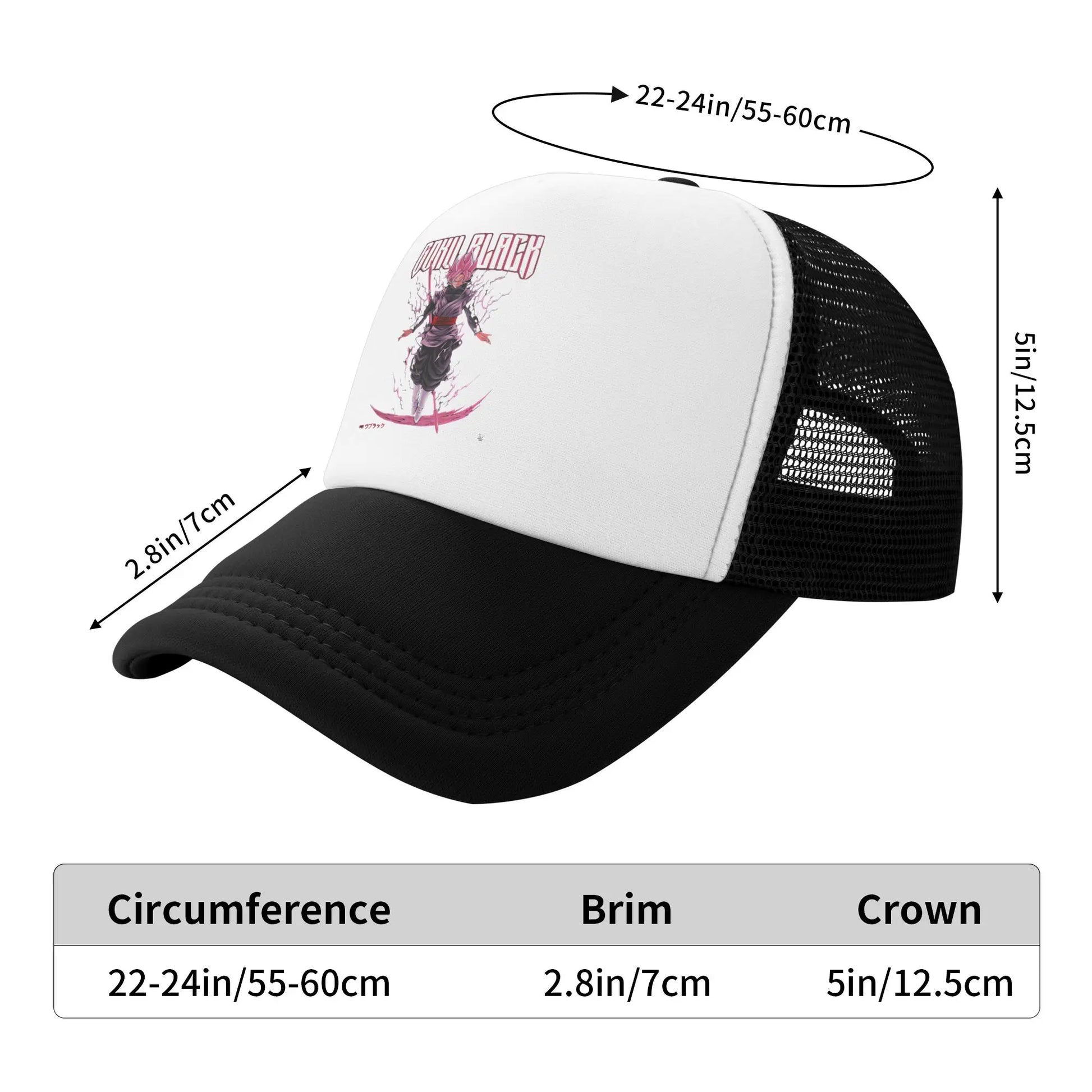 Produit gaming premium Fraquane, produits de luxe, nouvelle génération, équipement gamer Dragon Ball Black Goku Trucker Cap Men Women Hat Sun Hat Sports Cap Adjustable Polyester Mesh Baseball Cap Summer