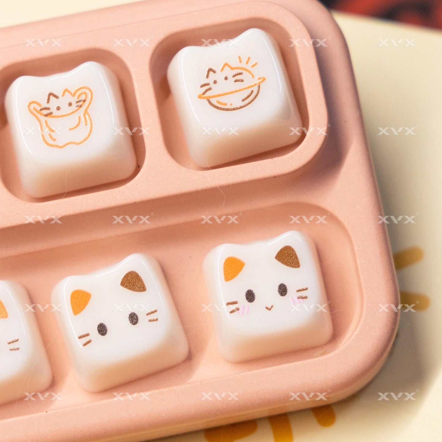 XVX 148 teclas teclas con temática de gatos perfil MAO, teclas coreanas brillantes y adorables para teclado 61 64 68 78 87 96 98 104 108
