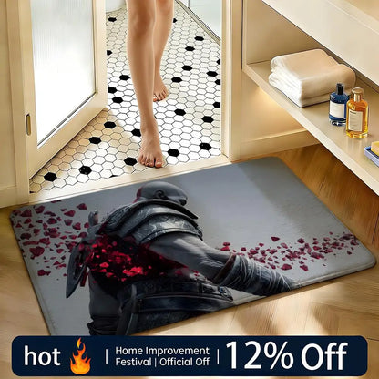 Soft Absorbent Non-Slip Rug Game God of War Floor Mat Home Decor Doormat Bedroom Floor Mat Shower Carpet
