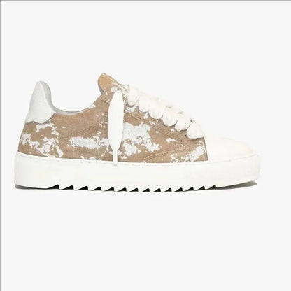 Baskets en toile peinte de style britannique, marque de luxe, pour hommes et femmes, motif à pois, chaussures de sport tendance pour tous les jours.