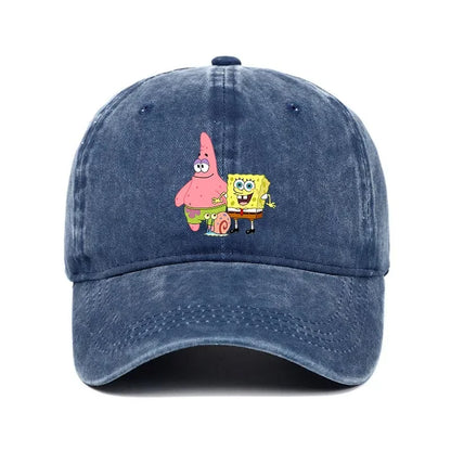 Fashion Cute SpongeBobs Baseball Cap Movie Cartoon Role Adult Men Women Sport Casual Sunshade Adjustable Anime Peaked Mesh Hat