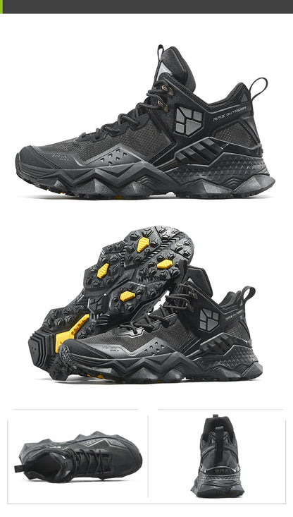 Rax Men's Waterproof Hiking Shoes Breathable Hiking Boots Outdoor Trekking Boots Sports Sneakers Tactical Shoes
