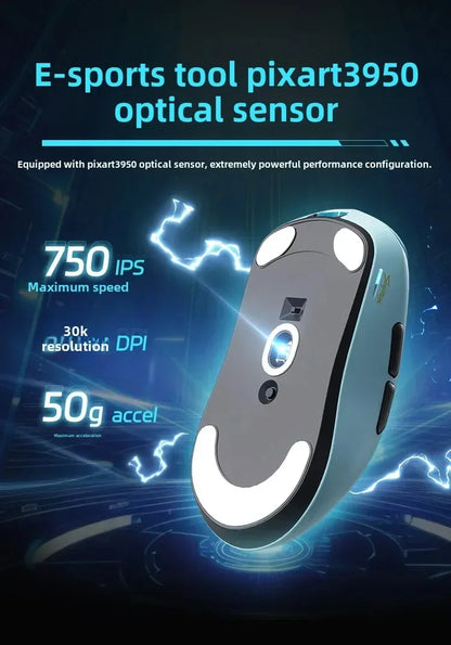 Ratón inalámbrico SCYROX V6 no poroso para esports, 40g, 750IPS, con receptor 8k, respuesta rápida, Pixart 3950, alta calidad, 8KHz, controlador web