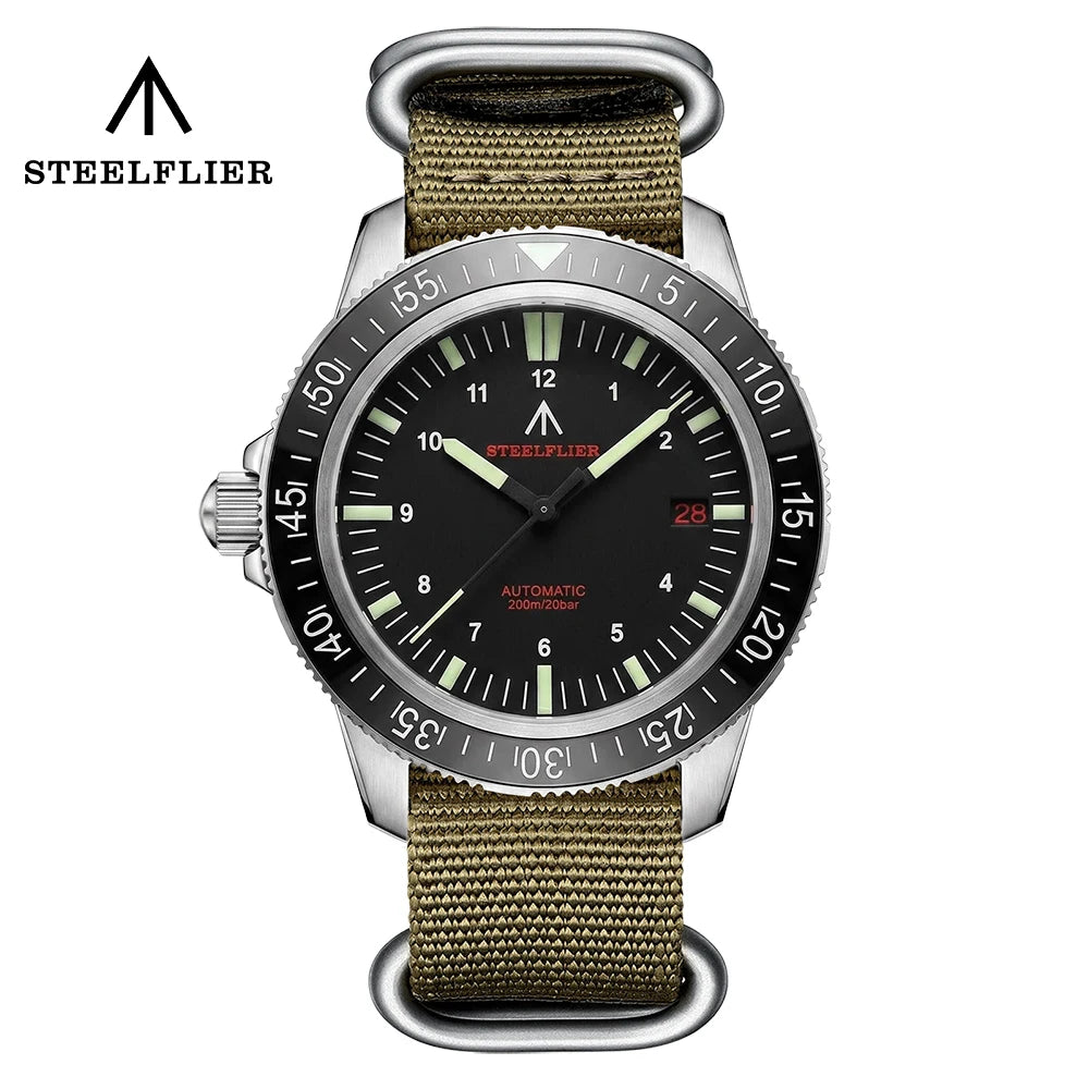 STEELFLIER Official SF783 NH35 Automatic Mechanical Watches Ceramic Bezel Super Luminous 20Bar Waterproof Luxury Dive Watch Men