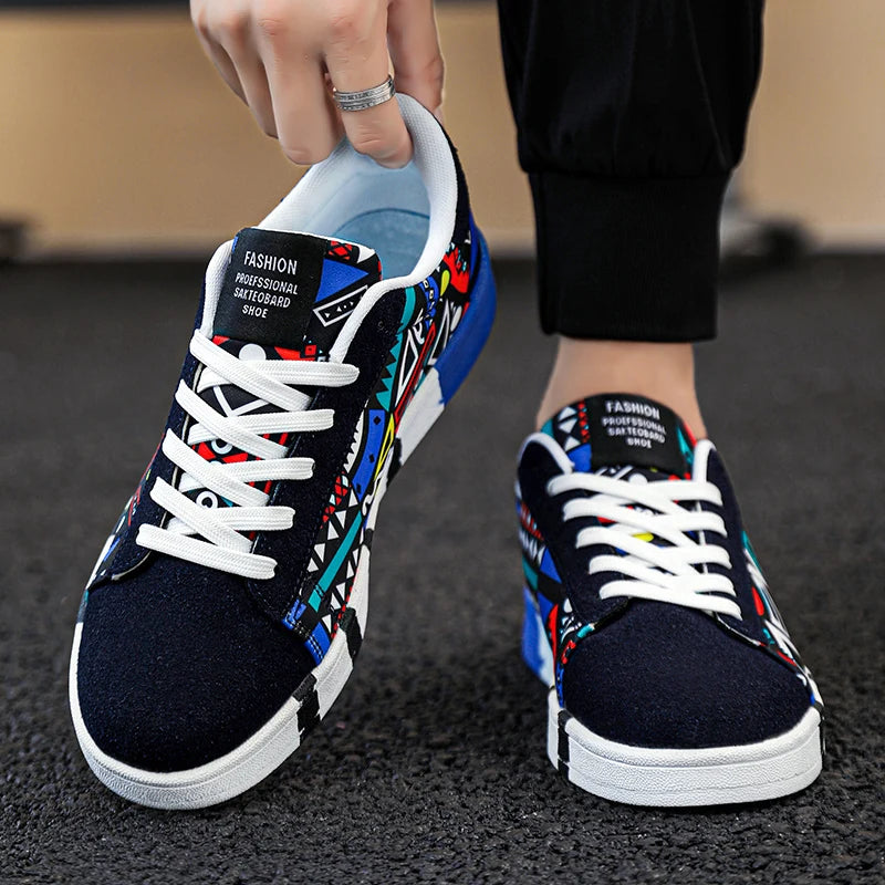 YRZL skateboard shoes for men, canvas sneakers, casual breathable walking shoes, lightweight flat shoes, street trend sport shoe