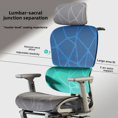 Ergonomic Office Computer Chair with Lumbar Support, Reclining Gaming Chair, Breathable Mesh Desk Chair, Adjustable Swivel Executive Chair for Long Sitting