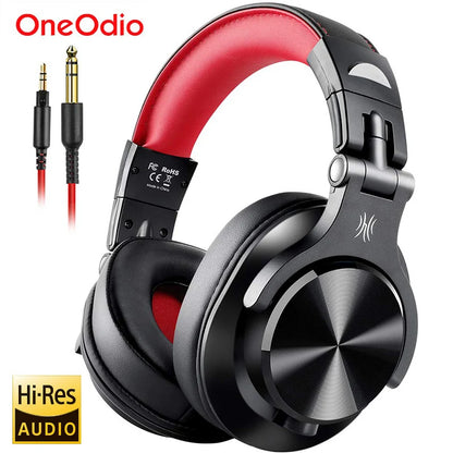 Auriculares OneOdio A71 con cable Over Ear HiFi Studio DJ con micrófono – Auriculares gaming de monitorización profesional con graves profundos