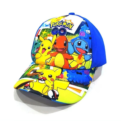 Șapcă de baseball din poliester cu figurină Pikachu din anime-ul Pokémon Go, cu imprimeu de desene animate, cu cozoroc, pentru copii, decorativă, cadou de ziua de naștere