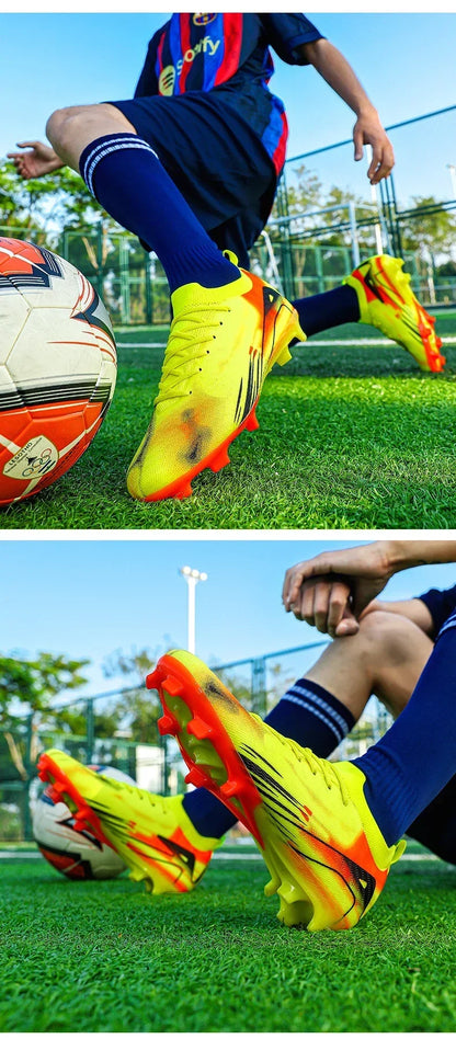 New Men's Football Boots Match Soccer Shoes FG Ultralight Drop Shipping Training Shoes Cleats Outdoor Soccer Non-Slip Long Spikes