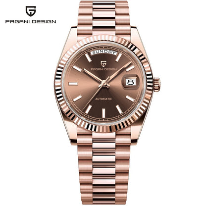 PAGANI DESIGN DD40 Herrenuhr – Modell aus Roségold, mechanische Luxusuhr, Automatikwerk, Saphirglas mit Antireflexbeschichtung, wasserdicht