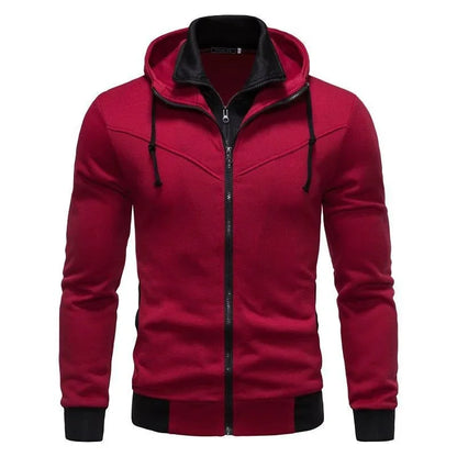Autumn men's sportswear long sleeved jacket hooded sweatshirt zipper opening jacket men's hooded sweatshirt slim fit men's cloth