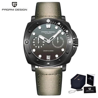 PAGANI DESIGN Men Mechanical Watch Luxury Sapphire Glass Luminous Automatic Watch 200M Waterproof Stainless Steel Watch For Men