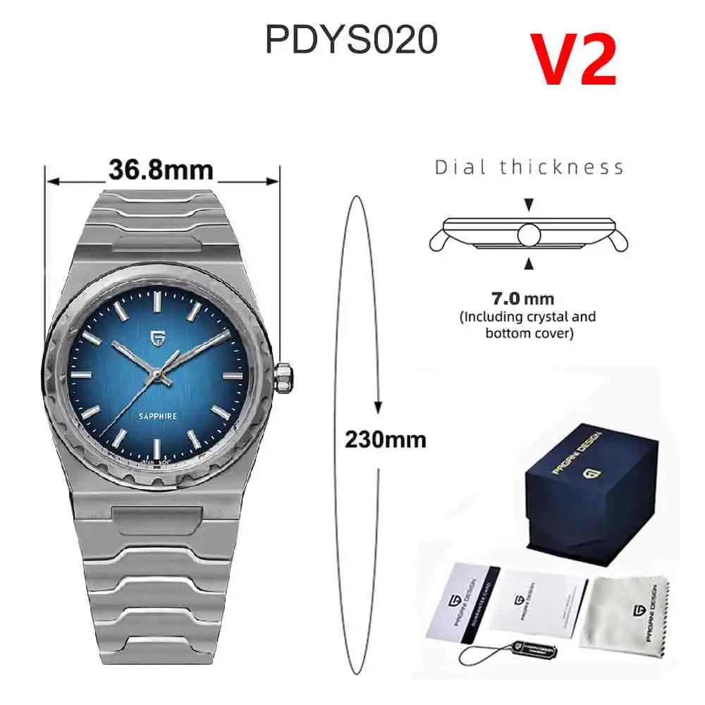 PAGANI DESIGN 2026 new ultra-thin 7mm quartz men's watch stainless steel sapphire 10Bar waterproof C3 upgrade V2 reloj hombre
