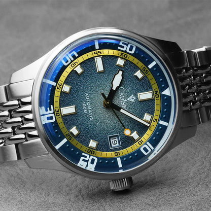 CADISEN Automatic Mechanical Watch Man Silver Business Casual Waterproof Watch Japan MIYOTA 8215 Movement Domed Glass Mens Watch