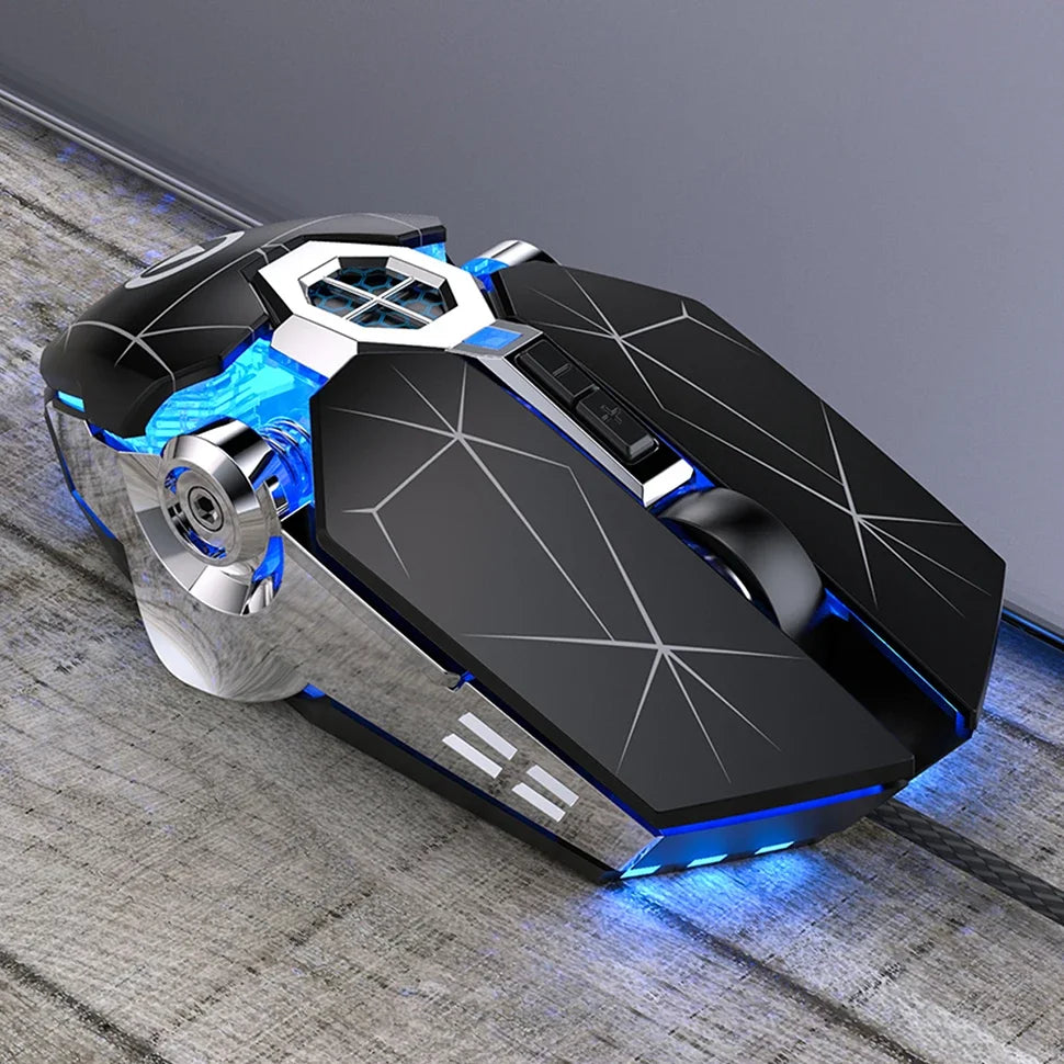 Rato Gaming Profissional Novo 3200dpi 7 Botões Retroiluminado Rato para Computador com Suporte para Definição de Macros Mecânico com Fio Silencioso