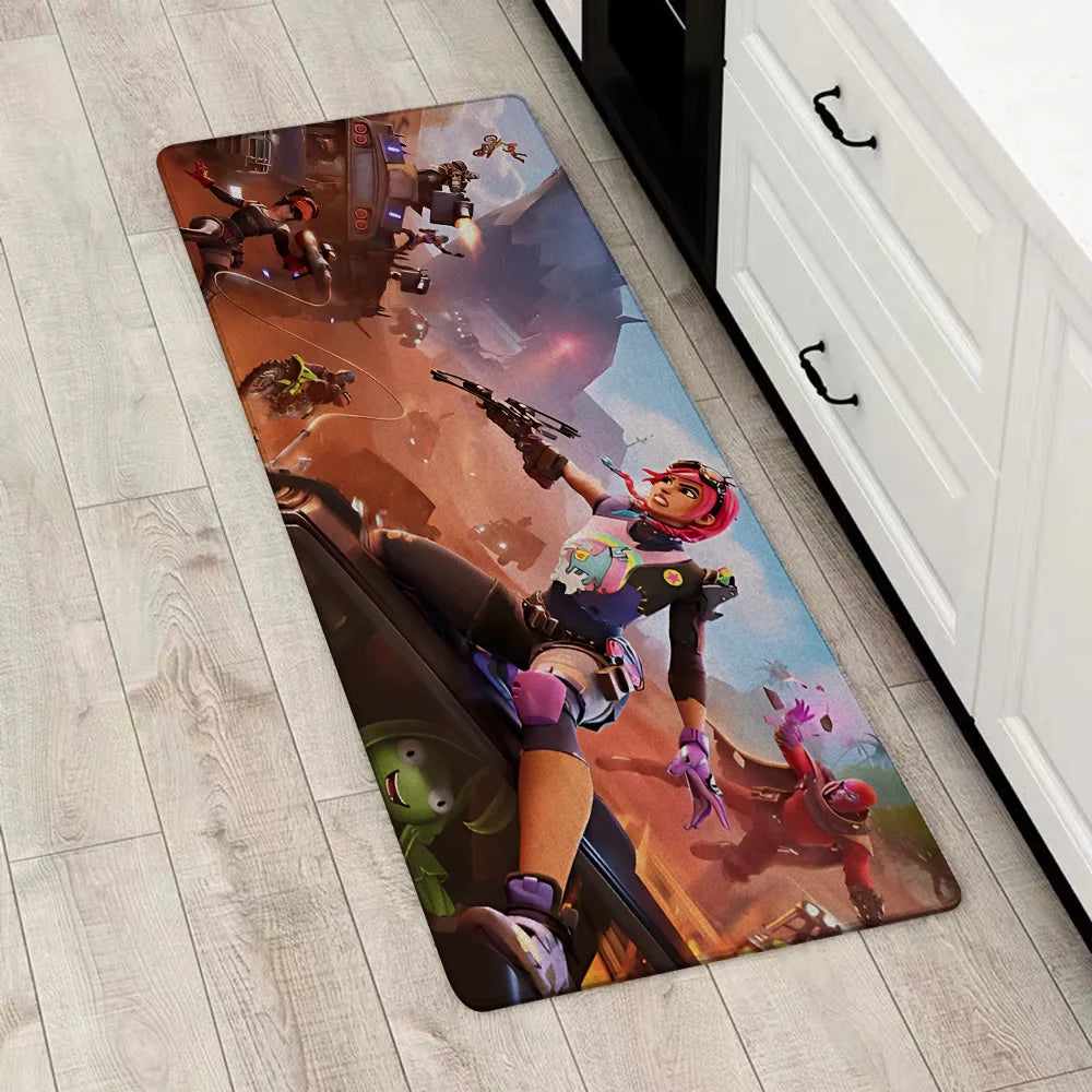 Tapete de Entrada Fortnite para Porta Principal, Antiderrapante, Tapete de Cozinha, Sala de Estar, Varanda e Casa de Banho, Tapete de Chão / Carpete